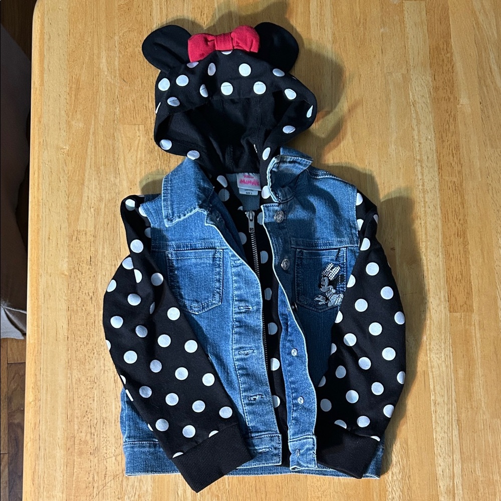 Disney Polka Dot Jean Jacket with Ears